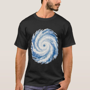 Camiseta Tormenta de remolino de océano de acuarela azul –
