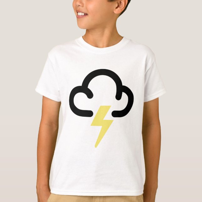 Camiseta Tormenta del relámpago: símbolo retro de la (Anverso)