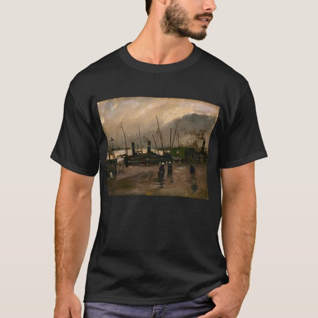 Camiseta Tormenta en el puerto de los pescadores de Amsterd (Anverso)