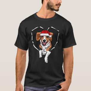 Camiseta Torn Cloth Beagle Face Con Navidades Gorra Hole He