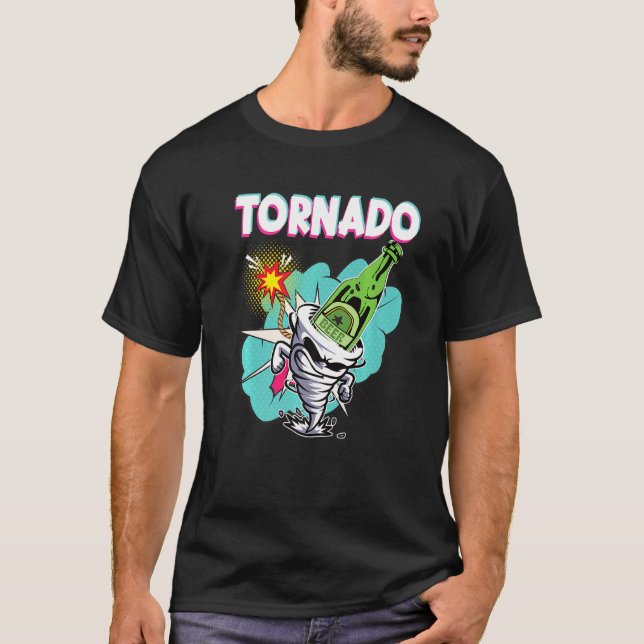 Camiseta Tornado Beer Drinking Tornado Rotation Beer Funny  (Anverso)
