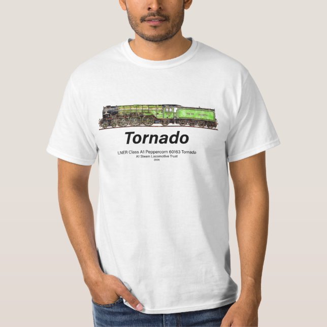 Camiseta Tornado Vintage Steam Train English Locomotive (Anverso)