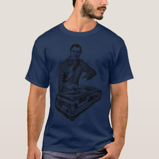 Camiseta Tornamesas Dj Vintage Mr Rogers negro