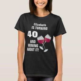 Camiseta Torneado de 40 y el Wining sobre él, personalizado
