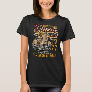Camiseta Torneo de Autobús Clásico Moped Rider Cumpleaños 1