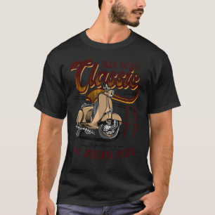 Camiseta Torneo de Autobús Clásico Moped Rider Cumpleaños 1