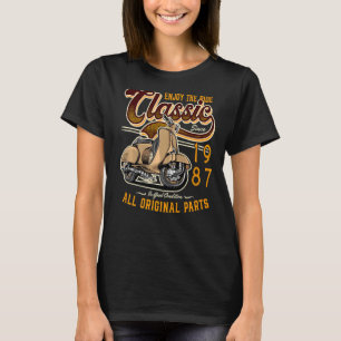 Camiseta Torneo de Autobús Clásico Moped Rider Cumpleaños 1