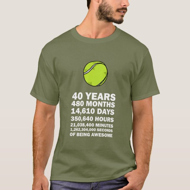 Camiseta Torneo de tenis 40º cumpleaños (Anverso)