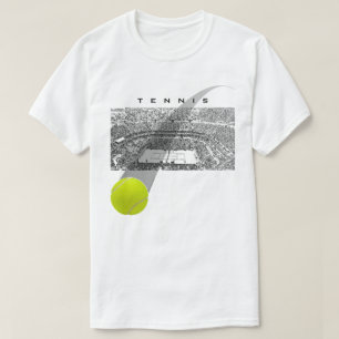 Camiseta Torneo de Tenis Con Movimiento de Pelota de Tenis