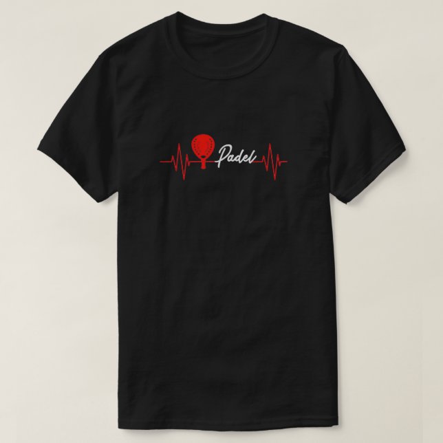 Camiseta Torneo Deportivo Heartbeat Padel Tennis Racket (Diseño del anverso)