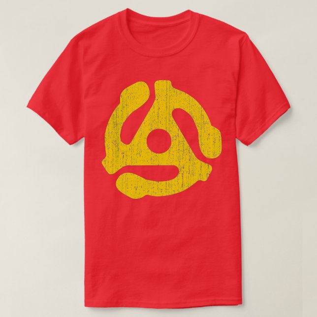 Camiseta Tornillo amarillo volteable de 45 RPM adaptador de (Diseño del anverso)