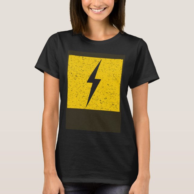 Camiseta Tornillo de alumbrado de perno eléctrico amarillo (Anverso)