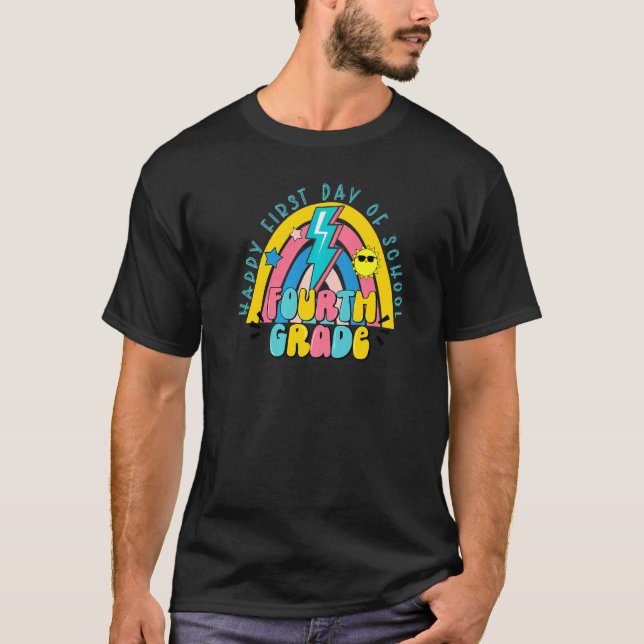 Camiseta Tornillo de lumbrera de cuarto grado feliz primer  (Anverso)