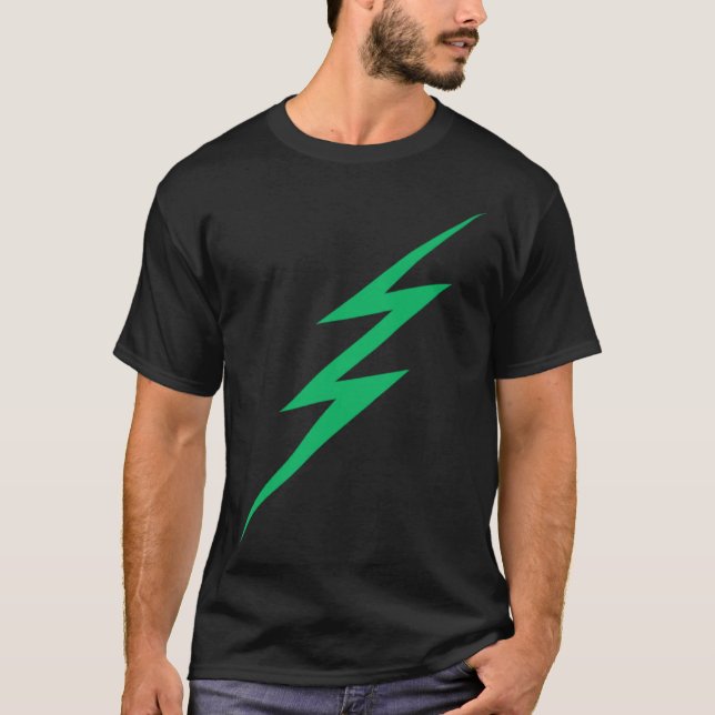 Camiseta Tornillo de luz mínimo verde y negro para Chicas K (Anverso)