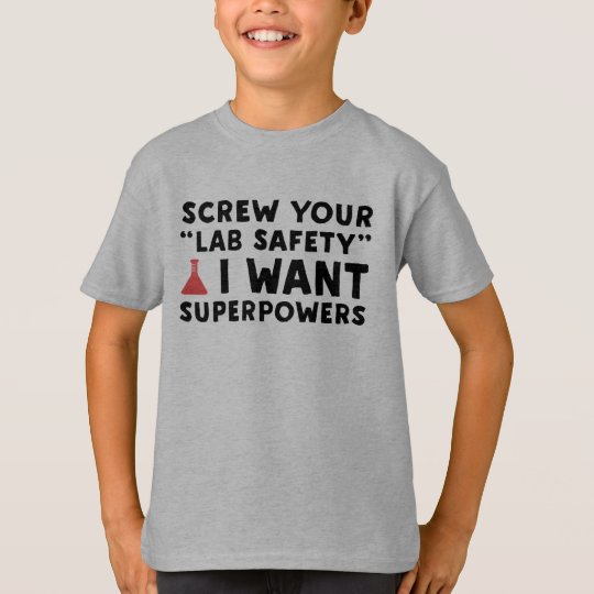 Camiseta Tornillo divertido del super héroe de la ciencia