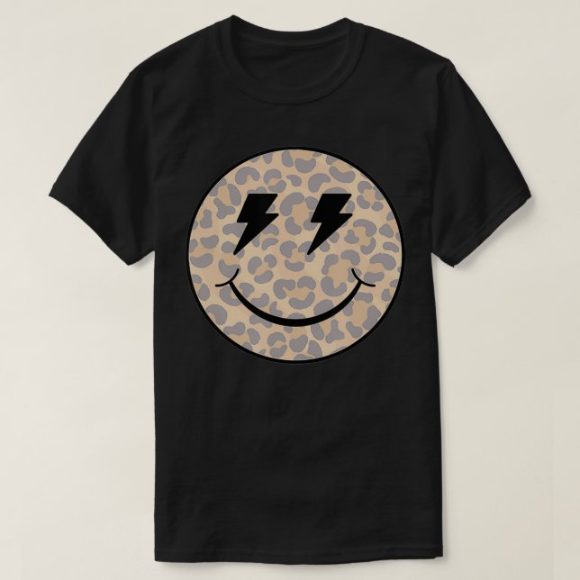 Camiseta Tornillo Lightning de moda Leopard Smiley Face (Diseño del anverso)