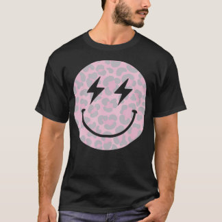 Camiseta Tornillo Lightning de moda Leopard Smiley Face 