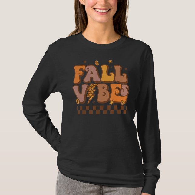 Camiseta Tornillo relámpago de leopardo de caída retro otoñ (Anverso)