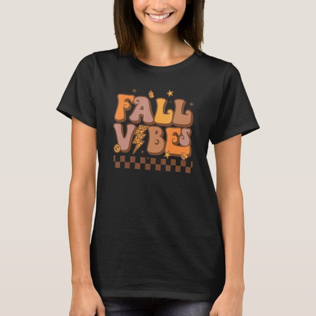 Camiseta Tornillo relámpago de leopardo de caída retro otoñ (Anverso)