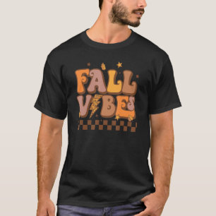 Camiseta Tornillo relámpago de leopardo de caída retro otoñ