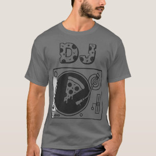 Camiseta Torno de DJ Rebanada de Pizza Dibujo Animado