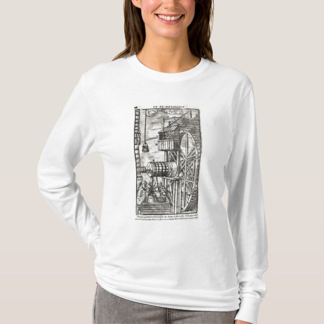 Camiseta Torno para conseguir el agua de una mina (Anverso)