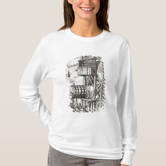 Camiseta Torno para conseguir el agua de una mina (Anverso)