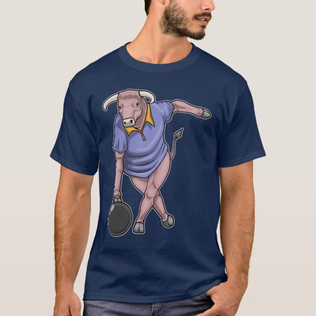 Camiseta Toro Bolos Bola de boliche (Anverso)
