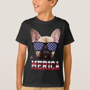Camiseta Toro Bulldog Francés América Divertido Patriótico