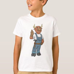 Camiseta Toro como Handyman con martillo