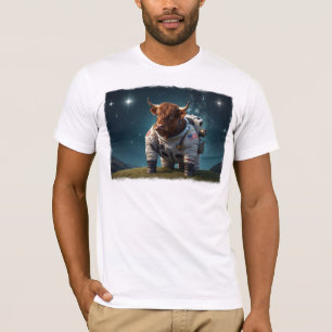 Camiseta Toro de angus lindo en un espacio