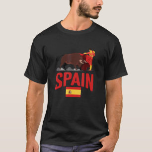 Camiseta Toro de bandera de España luchando contra el españ