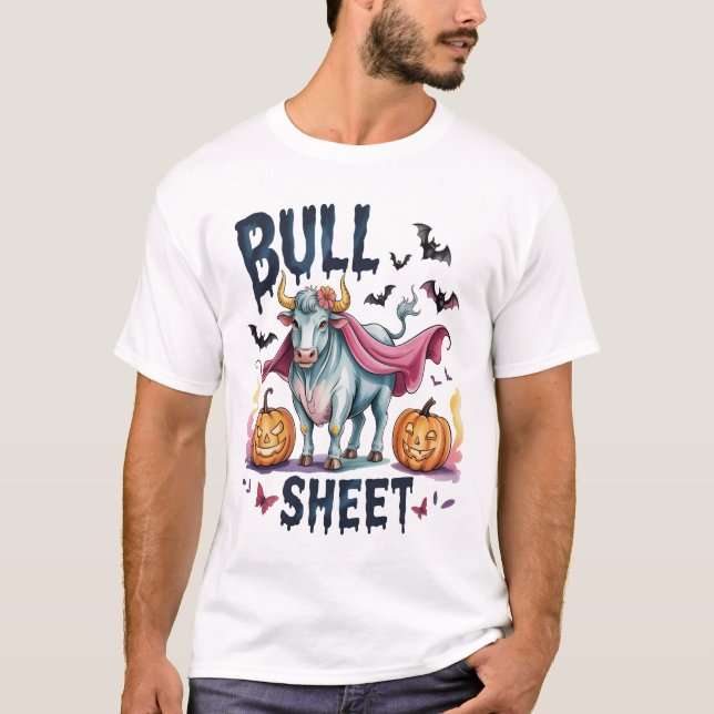 Camiseta Toro de Halloween, Vaca Fantasma Divertida (Anverso)