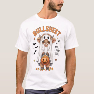 Camiseta Toro de hoja alta vaca divertida fantasma