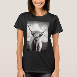 Camiseta Toro de las Tierras Altas Sonriendo Cara Feliz Grá