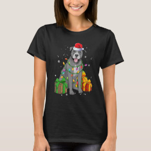 Camiseta Toro de pitbull con Santa hat Merry Pitmas