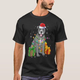 Camiseta Toro de pitbull con Santa hat Merry Pitmas