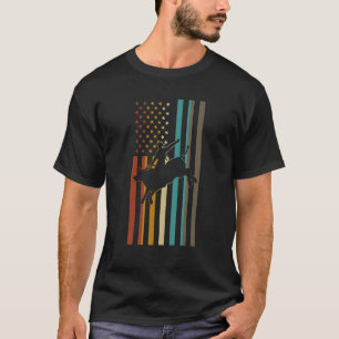 Camiseta Toro de rodeo con bandera retro