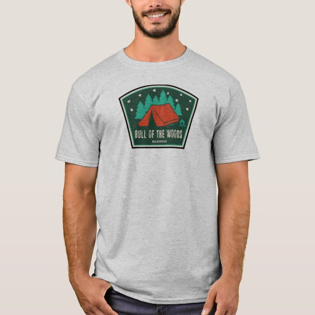 Camiseta Toro Del Bosque Silvestre Oregon Camping (Anverso)