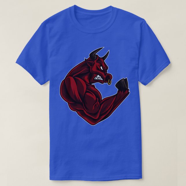 Camiseta Toro En El Gimnasio Formación Fitness Músculos Pod (Diseño del anverso)