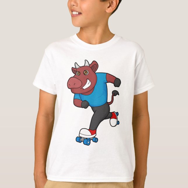 Camiseta Toro en patinaje en línea con patines de patinaje  (Anverso)