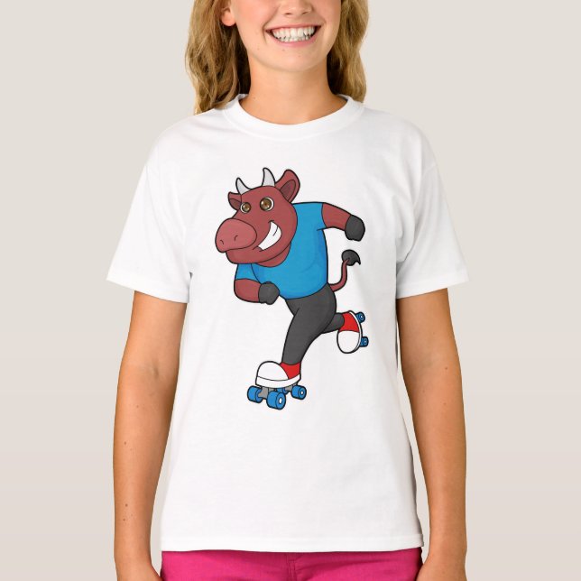 Camiseta Toro en patinaje en línea con patines de patinaje  (Anverso)