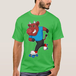 Camiseta Toro en patinaje en línea con patines de patinaje 