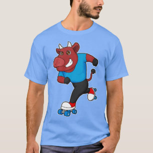 Camiseta Toro en patinaje en línea con patines de patinaje 