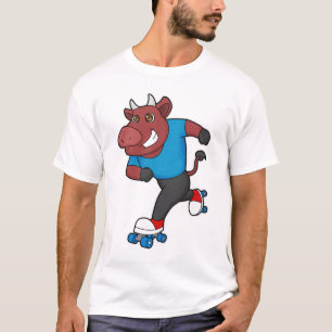 Camiseta Toro en patinaje en línea con patines de patinaje 