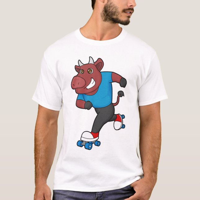Camiseta Toro en patinaje en línea con patines de patinaje  (Anverso)