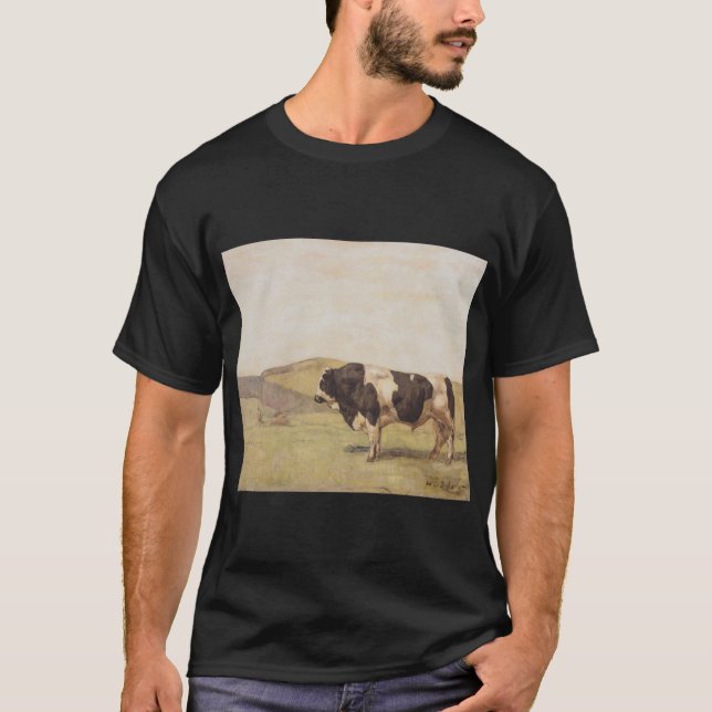 Camiseta Toro en un paisaje suizo (por Ferdinand Hodler) (Anverso)