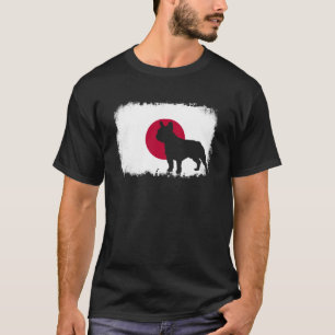 Camiseta Toro francés de la bandera japonesa del bulldog fr