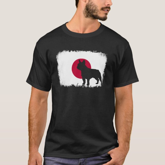 Camiseta Toro francés de la bandera japonesa del bulldog fr (Anverso)