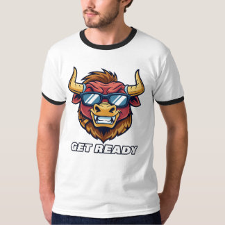 Camiseta Toro malvado retro con gafas de sol y texto prepar